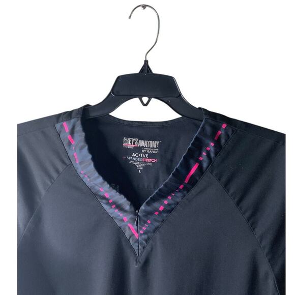 Greys Anatomy By Barco Scrub Shirt Womens L Short Sleeve V-Neck Active Stretch - Picture 5 of 8